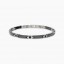 KIDULT - COLLEZIONE STYLE 22 - BRACCIALE UOMO IN ACCIAIO CON CERAMICA NERA E CRISTALLI