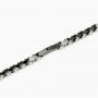 KIDULT - COLLEZIONE STYLE 15 - BRACCIALE IN ACCIAIO CON CERAMICA NERA E CRISTALLI BIANCHI