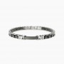 KIDULT - COLLEZIONE STYLE 15 - BRACCIALE IN ACCIAIO CON CERAMICA NERA E CRISTALLI BIANCHI