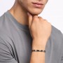KIDULT - COLLEZIONE STYLE 15 - BRACCIALE IN ACCIAIO CON CERAMICA NERA E CRISTALLI BIANCHI