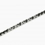 KIDULT - COLLEZIONE STYLE 15 - BRACCIALE UOMO IN ACCIAIO CON CERAMICA NERA E CRISTALLI