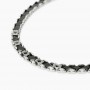 KIDULT - COLLEZIONE STYLE 15 - BRACCIALE UOMO IN ACCIAIO CON CERAMICA NERA E CRISTALLI