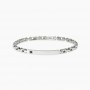 KIDULT - COLLEZIONE STYLE 21 - BRACCIALE UOMO IN ACCIAIO CON PIASTRA E CRISTALLO NERO
