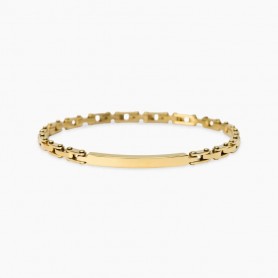 KIDULT - COLLEZIONE STYLE 21 - BRACCIALE UOMO IN ACCIAIO DORATO CON PIASTRA CENTRALE