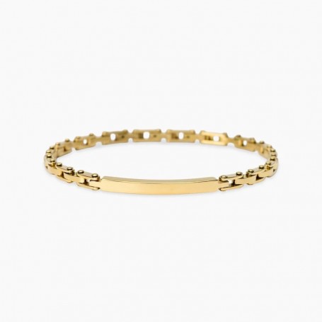 KIDULT - COLLEZIONE STYLE 21 - BRACCIALE UOMO IN ACCIAIO DORATO CON PIASTRA CENTRALE