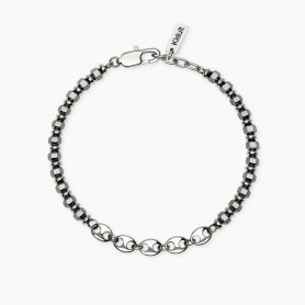 KIDULT - COLLEZIONE STYLE 63 - BRACCIALE IN ACCIAIO CON EMATITE E CATENA MARINA