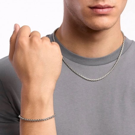 KIDULT - COLLEZIONE STYLE 57 - BRACCIALE UOMO CON CATENA VENETA IN ACCIAIO