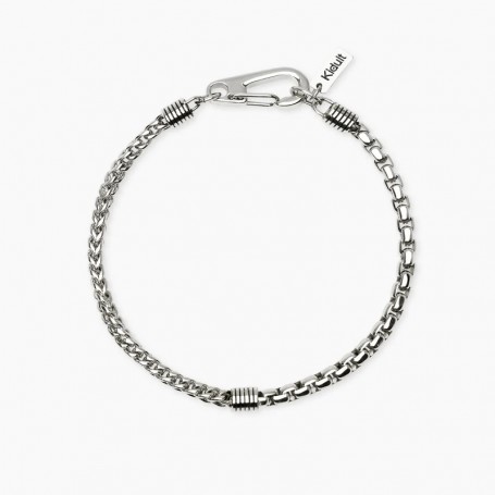 KIDULT - COLLEZIONE STYLE 62 - BRACCIALE UOMO IN ACCIAIO CON CATENA VENETA E FRANCO
