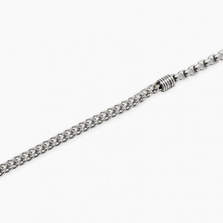 KIDULT - COLLEZIONE STYLE 62 - BRACCIALE UOMO IN ACCIAIO CON CATENA VENETA E FRANCO