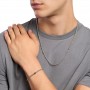 KIDULT - COLLEZIONE STYLE 62 - BRACCIALE UOMO IN ACCIAIO CON CATENA VENETA E FRANCO