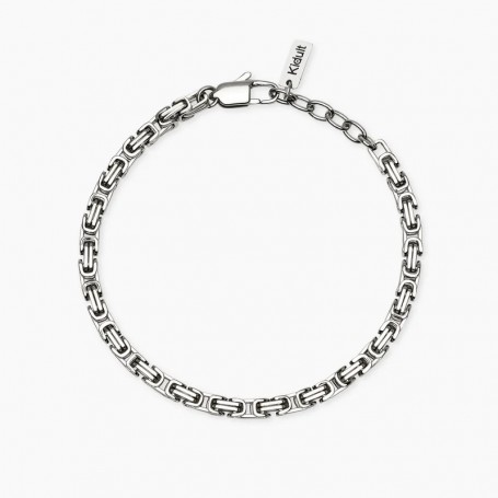 KIDULT - COLLEZIONE STYLE 58 - BRACCIALE UOMO IN ACCIAIO CON CATENA BIZANTINA