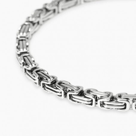 KIDULT - COLLEZIONE STYLE 58 - BRACCIALE UOMO IN ACCIAIO CON CATENA BIZANTINA