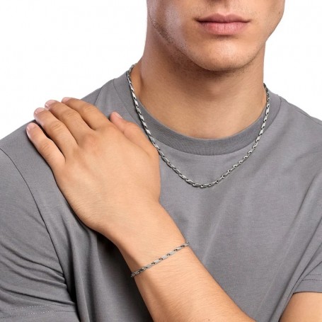 KIDULT - COLLEZIONE STYLE 60 - BRACCIALE UOMO IN ACCIAIO CON CATENA FANCY