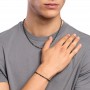 KIDULT - COLLEZIONE STYLE 60 - BRACCIALE UOMO CON CATENA FANCY IN ACCIAIO SATINATO E PVD NERO
