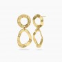 KIDULT - COLLEZIONE STYLE 89 - ORECCHINI IN ACCIAIO DORATO CON ELEMENTO TONDO E PENDENTE FANCY