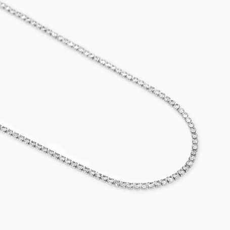 KIDULT - COLLEZIONE STYLE 12 - COLLANA CON TENNIS CRISTALLI BIANCHI