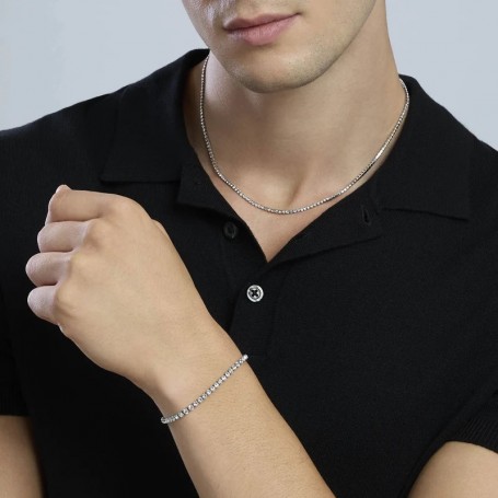 KIDULT - COLLEZIONE STYLE 12 - COLLANA CON TENNIS CRISTALLI BIANCHI