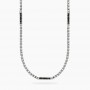 KIDULT - COLLEZIONE STYLE 64 - COLLANA UOMO IN ACCIAIO CON CATENA VENETA E CRISTALLI
