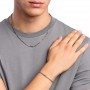 KIDULT - COLLEZIONE STYLE 64 - COLLANA UOMO IN ACCIAIO CON CATENA VENETA E CRISTALLI