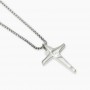 KIDULT - COLLEZIONE STYLE 01 - COLLANA UOMO IN ACCIAIO CON CATENA VENETA E PENDENTE CROCE