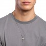 KIDULT - COLLEZIONE STYLE 01 - COLLANA UOMO IN ACCIAIO CON CATENA VENETA E PENDENTE CROCE