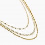 KIDULT - COLLEZIONE STYLE 08 - GIROCOLLO IN ACCIAIO DORATO CON CATENA FANCY E TENNIS DI CRISTALLI