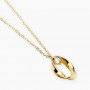 KIDULT - COLLEZIONE STYLE 86 - GIROCOLLO IN ACCIAIO DORATO CON CATENA ROLÒ E PENDENTE RITORTO CON ZIRCONE
