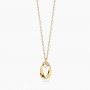 KIDULT - COLLEZIONE STYLE 86 - GIROCOLLO IN ACCIAIO DORATO CON CATENA ROLÒ E PENDENTE RITORTO CON ZIRCONE