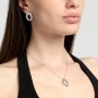 KIDULT - COLLEZIONE STYLE 87 - GIROCOLLO IN ACCIAIO CON CATENA FORZATINA E PENDENTE OVALE CON CRISTALLI