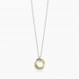 KIDULT - COLLEZIONE STYLE 88 - GIROCOLLO IN ACCIAIO CON PENDENTI BICOLORE AD ANELLO