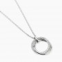 KIDULT - COLLEZIONE STYLE 88 - GIROCOLLO IN ACCIAIO CON CATENA FORZATINA E PENDENTI AD ANELLO CON CRISTALLI