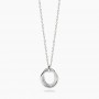 KIDULT - COLLEZIONE STYLE 88 - GIROCOLLO IN ACCIAIO CON CATENA FORZATINA E PENDENTI AD ANELLO CON CRISTALLI