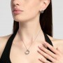 KIDULT - COLLEZIONE STYLE 88 - GIROCOLLO IN ACCIAIO CON CATENA FORZATINA E PENDENTI AD ANELLO CON CRISTALLI