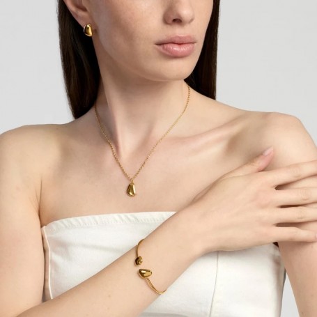 KIDULT - COLLEZIONE STYLE 77 - GIROCOLLO IN ACCIAIO DORATO CON CATENA ROLÒ E PENDENTE FANCY