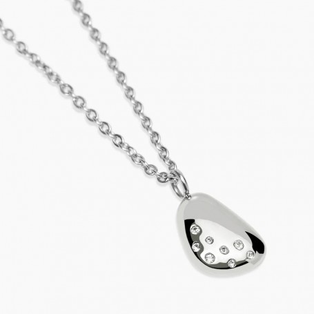 KIDULT - COLLEZIONE STYLE 77 - GIROCOLLO IN ACCIAIO CON CATENA ROLÒ E PENDENTE FANCY CON CRISTALLI