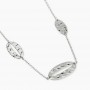 KIDULT - COLLEZIONE STYLE 90 - COLLANA IN ACCIAIO CON CATENA FORZATINA ED ELEMENTI OVALI MARTELLATI