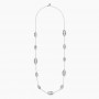 KIDULT - COLLEZIONE STYLE 90 - COLLANA IN ACCIAIO CON CATENA FORZATINA ED ELEMENTI OVALI MARTELLATI
