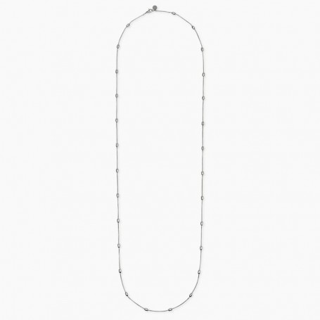 KIDULT - COLLEZIONE STYLE 85 - GIROCOLLO IN ACCIAIO CON CATENE SNAKE ED ELEMENTI OVALI