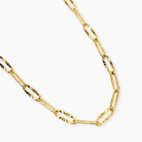 KIDULT - COLLEZIONE STYLE 93 - GIROCOLLO IN ACCIAIO DORATO CON ELEMENTI MARTELLATI