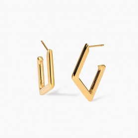 KIDULT - COLLEZIONE STYLE 09 - ORECCHINI A ROMBO IN ACCIAIO DORATO