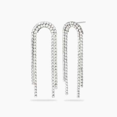 KIDULT - COLLEZIONE STYLE 10 - ORECCHINI TENNIS IN ACCIAIO CON CRISTALLI