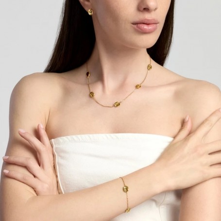 KIDULT - COLLEZIONE STYLE 46 - ORECCHINI PIATTI IN ACCIAIO DORATO