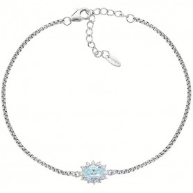 AMEN - BRACCIALE LADY IN ARGENTO CON ZIRCONI ACQUAMARINA