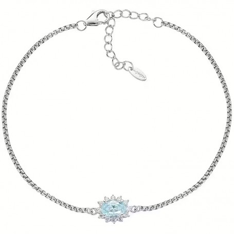 AMEN - BRACCIALE LADY IN ARGENTO CON ZIRCONI ACQUAMARINA
