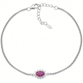 AMEN - BRACCIALE LADY IN ARGENTO CON ZIRCONI ROSSI