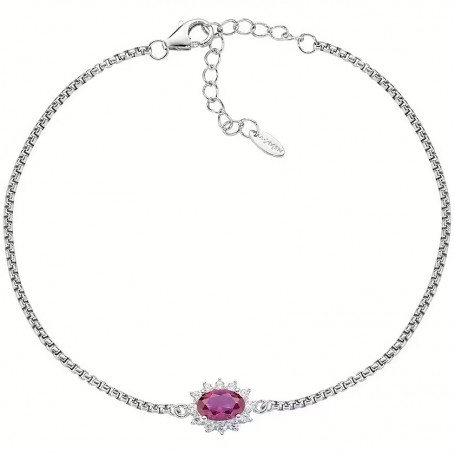 AMEN - BRACCIALE LADY IN ARGENTO CON ZIRCONI ROSSI