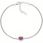 AMEN - BRACCIALE LADY IN ARGENTO CON ZIRCONI ROSSI