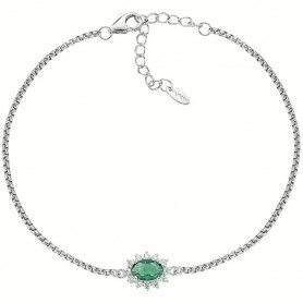 AMEN - BRACCIALE LADY IN ARGENTO CON ZIRCONI VERDI