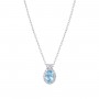 AMEN - COLLANA MADAME IN ARGENTO CON ZIRCONE ACQUAMARINA
