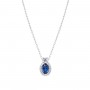 AMEN - COLLANA MADAME IN ARGENTO CON ZIRCONE BLU